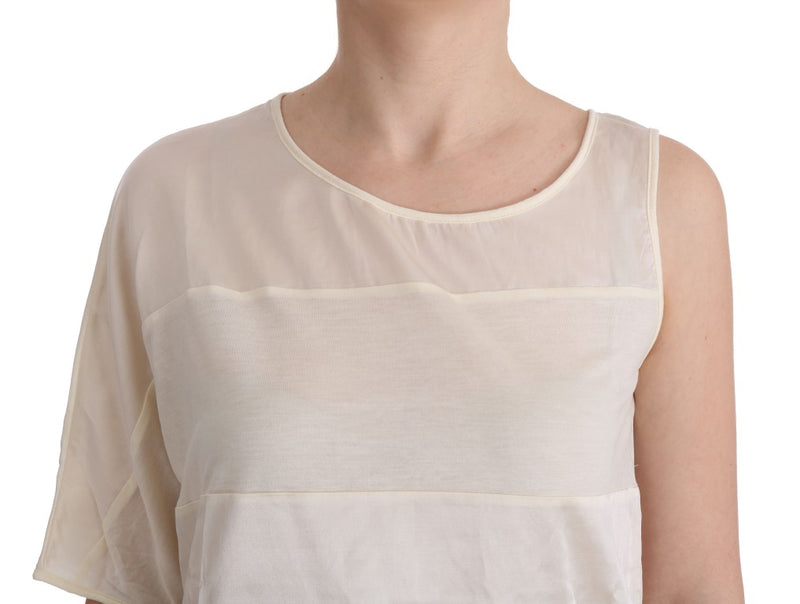 Costume National Beige Sleeveless Modal Top - Elevated Women's Basics