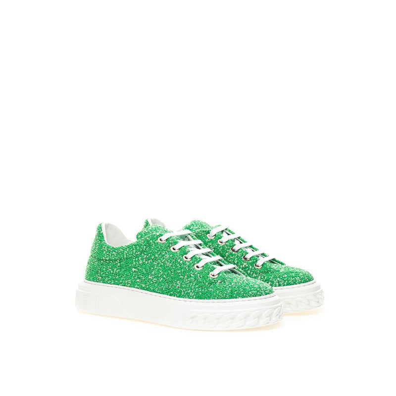 Casadei Emerald Elegance Leather Women's Sneakers