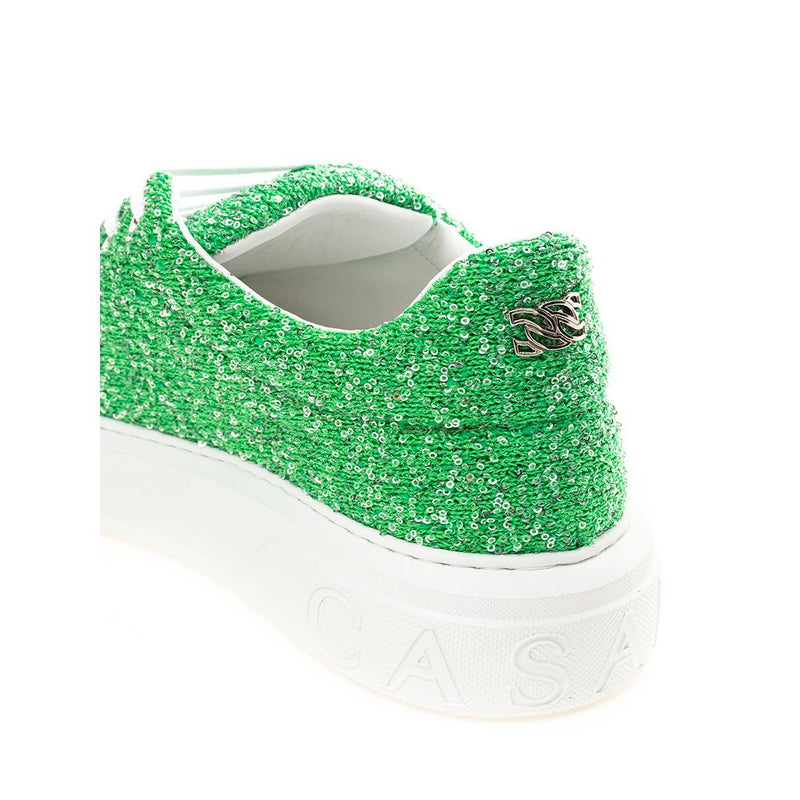 Casadei Emerald Elegance Leather Women's Sneakers