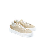 Casadei Elegant Gold Leather Women's Sneakers