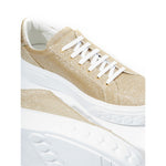 Casadei Elegant Gold Leather Women's Sneakers