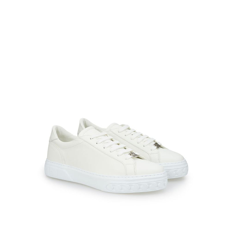 Casadei Sleek White Leather Women's Sneakers