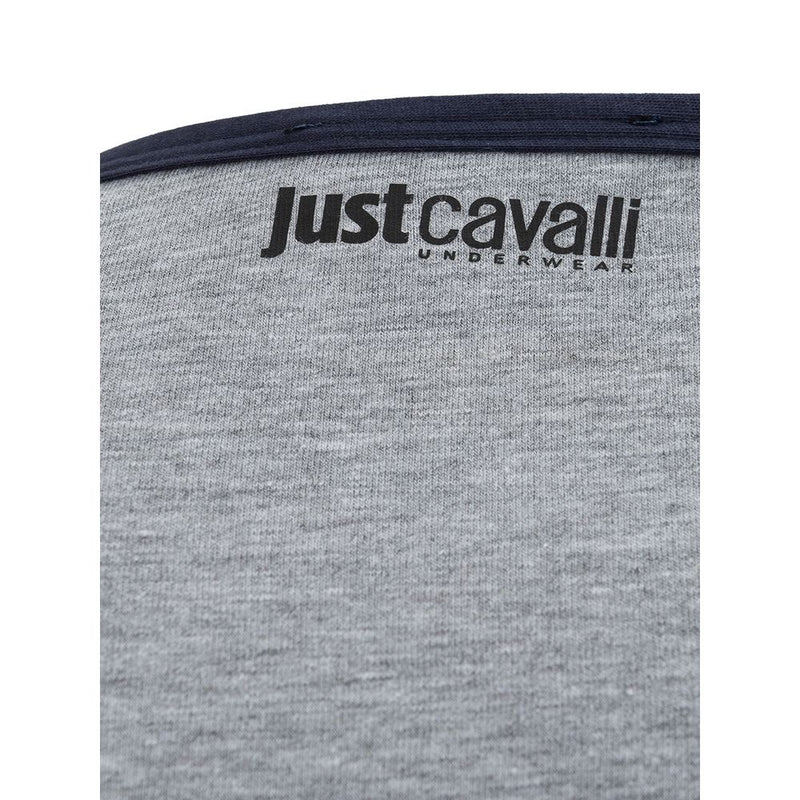 Just Cavalli Elegant Gray Cotton Tee for Men's Men