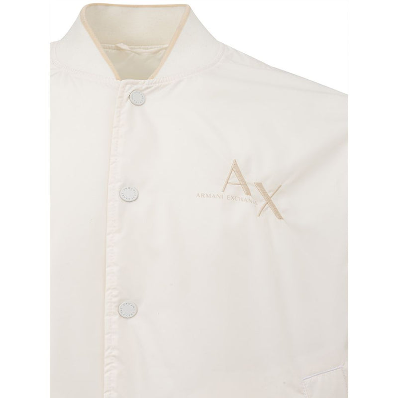 Armani Exchange Elegant White Designer Jacket for Men's Men