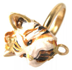 Dolce & Gabbana Gold Brass Resin Beige Dog Pet Accessory Women's Ring (Pre-Owned)