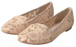 Dolce & Gabbana Beige Floral Lace Loafers Flats Women's Shoes (Pre-Owned)