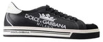 Dolce & Gabbana Black Leather Crown Milano Sneakers Casual Men's Shoes (Pre-Owned)