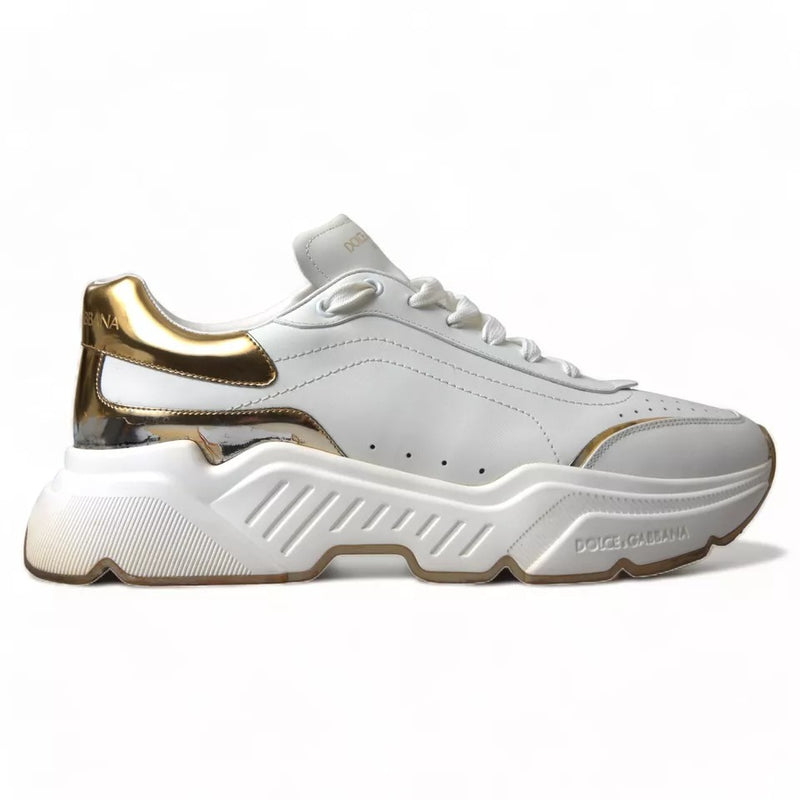 Dolce & Gabbana White Gold Leather Sport DAYMASTER Sneakers Men's Shoes (Pre-Owned)