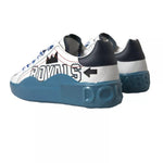 Dolce & Gabbana Blue White Printed Portofino Melt Sneakers Men's Shoes