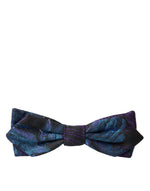 Dolce & Gabbana Black Blue Brocade Adjustable Neck Men Bow Men's Tie