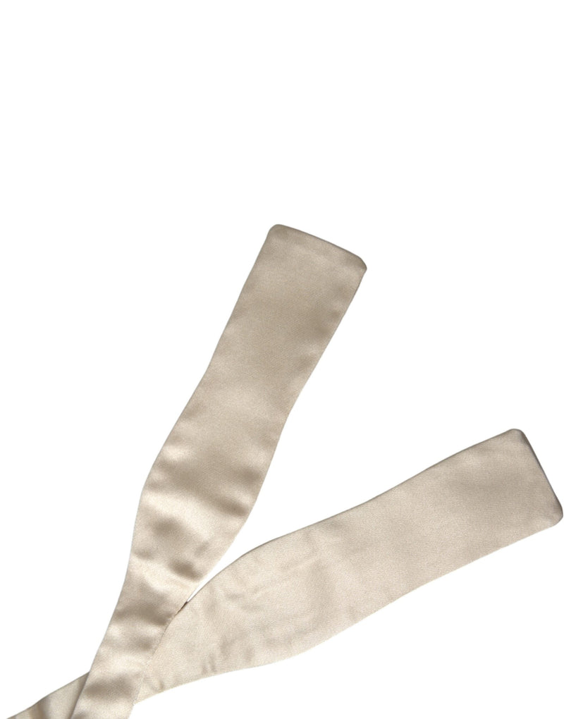 Dolce & Gabbana Beige Silk Slim Skinny NeckMen's Men Bow Men's Tie