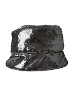 Dolce & Gabbana Silver Sequined Nylon Bucket Hat Men's Men