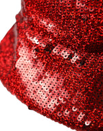 Dolce & Gabbana Red Sequined Nylon Bucket Hat Men's Men