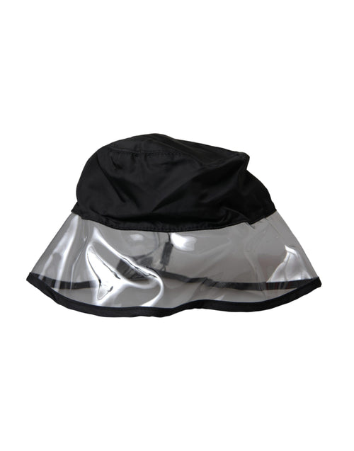 Dolce & Gabbana Black Polyester Plastic Bucket Hat Men's Men