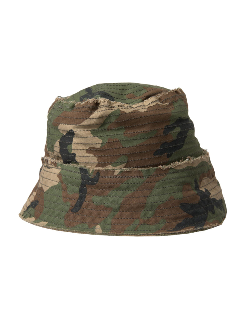 Dolce & Gabbana Green Camouflage Cotton Bucket Hat Men's Men