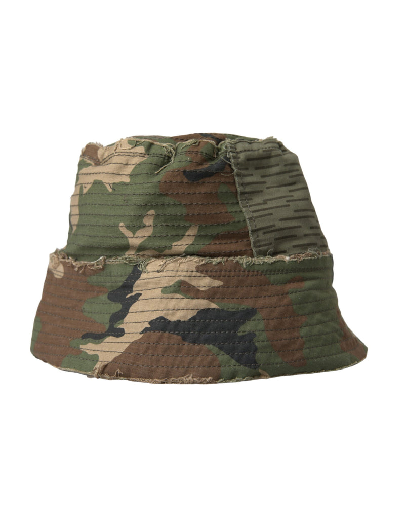 Dolce & Gabbana Green Camouflage Cotton Bucket Hat Men's Men