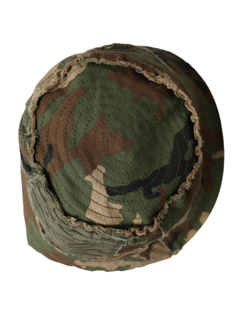 Dolce & Gabbana Green Camouflage Cotton Bucket Hat Men's Men