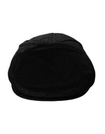 Dolce & Gabbana Black Corduroy Crown Newsboy Hat Men's Men