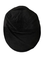 Dolce & Gabbana Black Corduroy Crown Newsboy Hat Men's Men