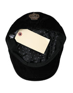 Dolce & Gabbana Black Crown Cotton Newsboy Hat Men's Men