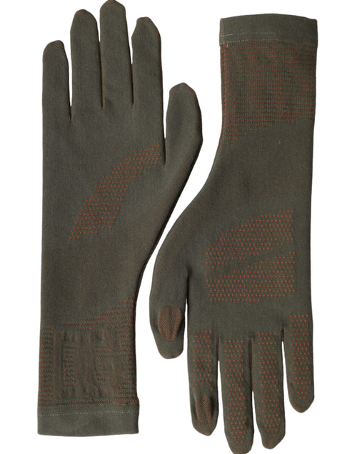 Dolce & Gabbana Brown Cotton Stretch Wrist Length Women's Gloves