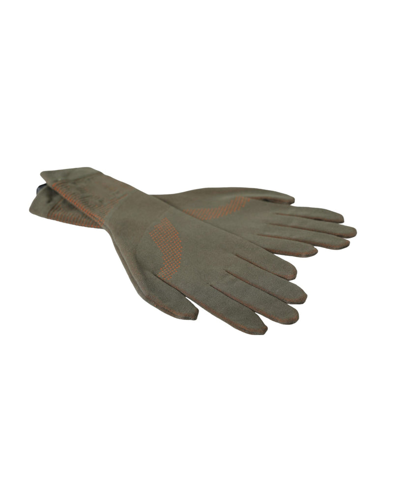 Dolce & Gabbana Brown Cotton Stretch Wrist Length Women's Gloves