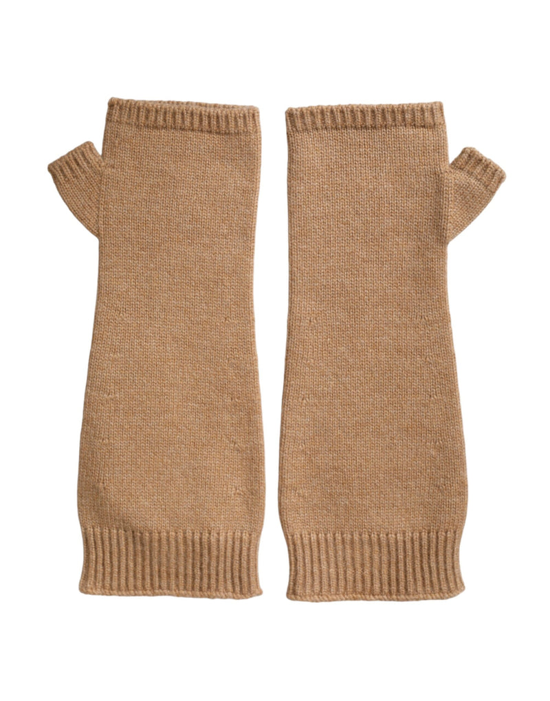 Dolce & Gabbana Brown Cashmere Knitted Finger Less Women's Gloves