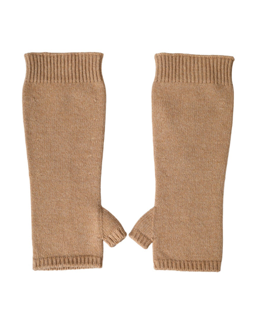 Dolce & Gabbana Brown Cashmere Knitted Finger Less Women's Gloves