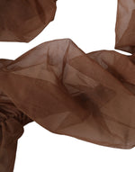 Dolce & Gabbana Brown Nylon Finger Less Elbow Long Arms Women's Gloves