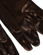 Dolce & Gabbana Brown Acetate Satin Elbow Length Women's Gloves