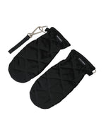 Dolce & Gabbana Black Quilted Nylon Wrist Length Mitten Women's Gloves