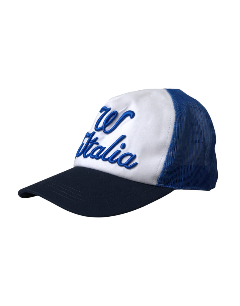 Dolce & Gabbana Blue White Black Italia Mesh Baseball Women's Hat