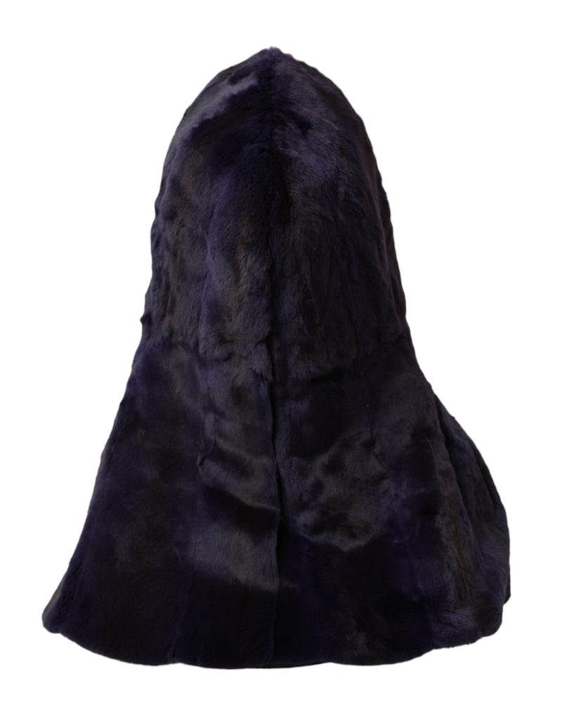 Dolce & Gabbana Black Weasel Fur Whole Head Wrap Women's Hat