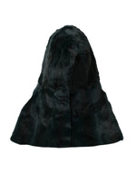 Dolce & Gabbana Black Weasel Fur Whole Head Wrap Women's Hat