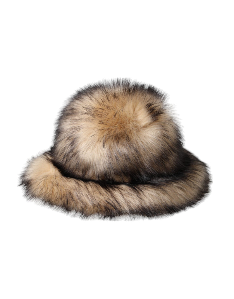 Dolce & Gabbana Brown Faux Fur Modacrylic Fedora Women's Hat