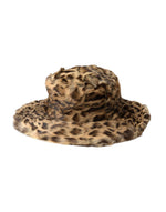 Dolce & Gabbana Brown Leopard Fur Women Bucket Women's Hat