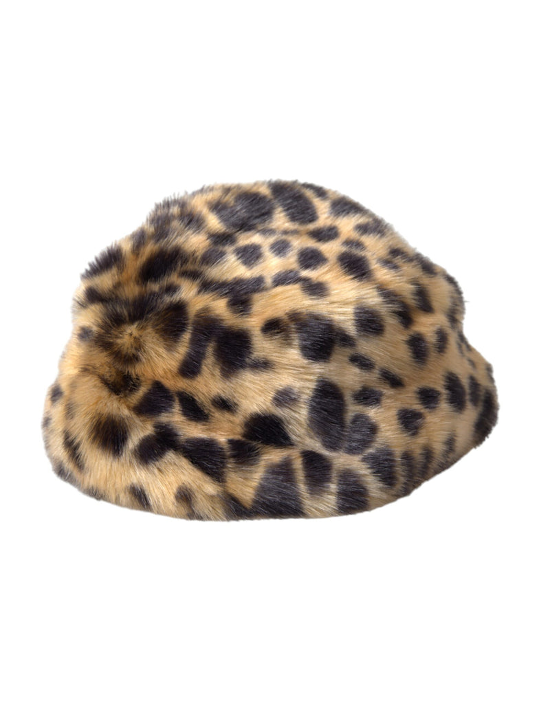 Dolce & Gabbana Brown Leopard Fur Women Bucket Women's Hat