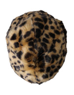 Dolce & Gabbana Brown Leopard Fur Women Bucket Women's Hat