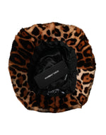 Dolce & Gabbana Brown Leopard Fur Women Bucket Women's Hat (Pre-Owned)