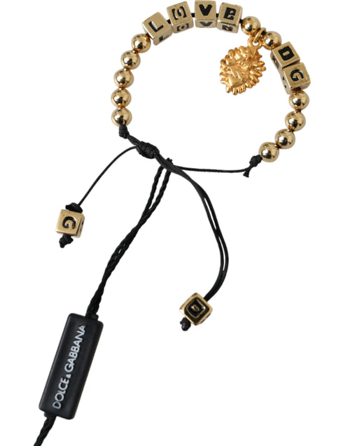 Dolce & Gabbana Gold Beaded LOVE DG Charm Fashion Women's Bracelet