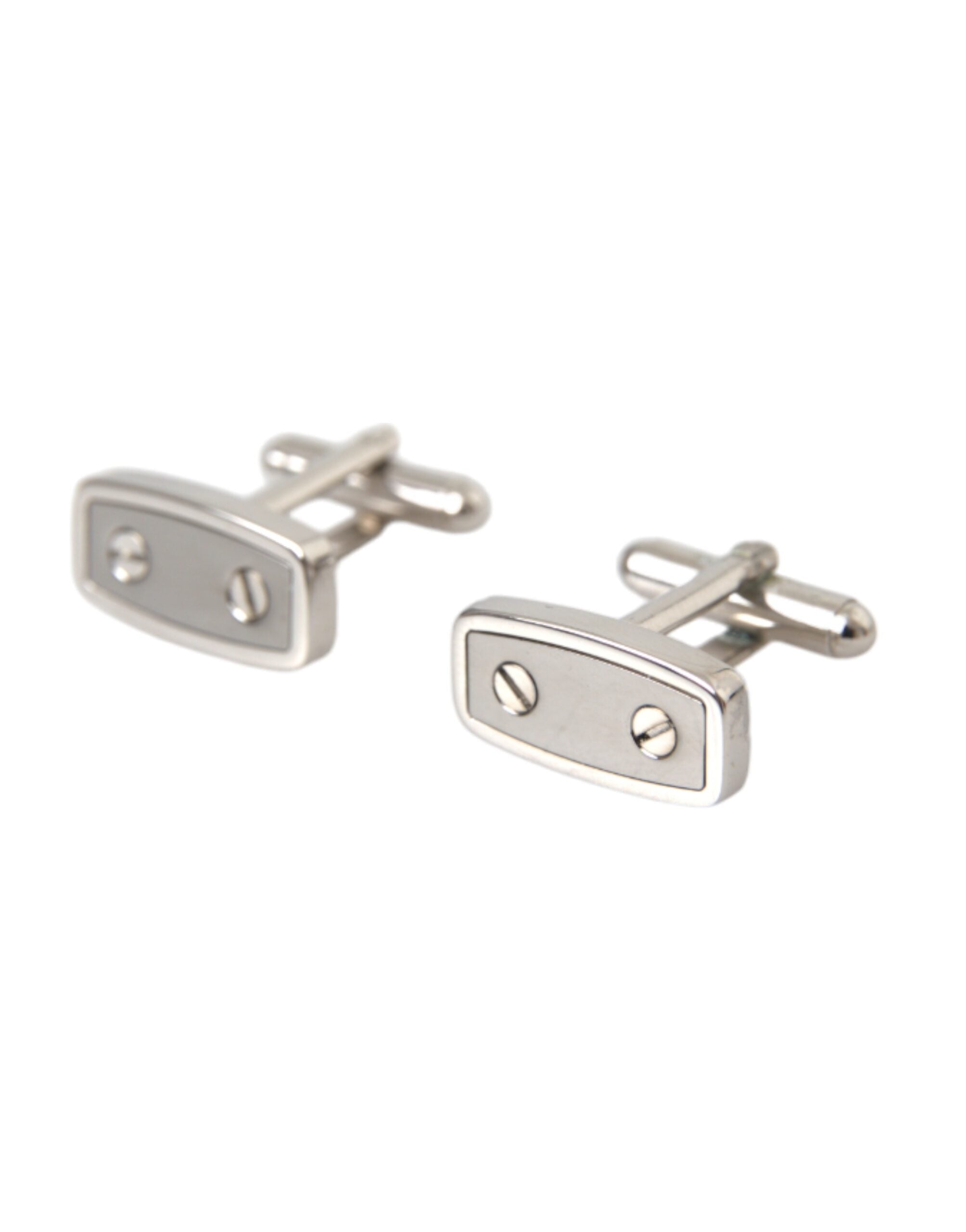 Dolce & Gabbana Silver Plated Metal Brass Pin Men Men's Cufflinks