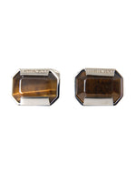 Dolce & Gabbana Silver Plated Brass Pin Crystal Men's Cufflinks