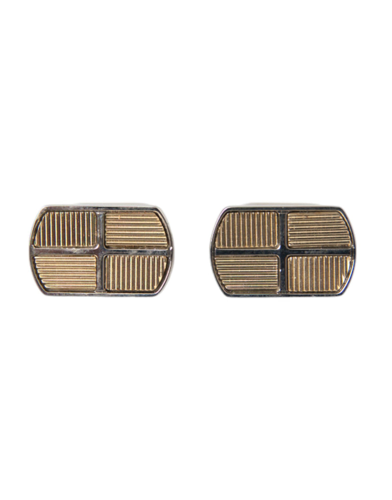 Dolce & Gabbana Silver Gold Plated Metal Brass Pin Men's Cufflinks