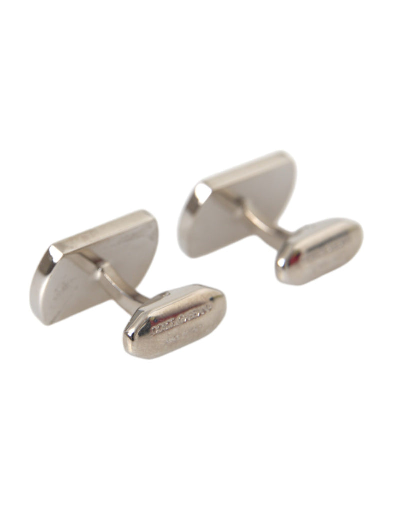 Dolce & Gabbana Silver Gold Plated Metal Brass Pin Men's Cufflinks