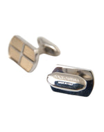 Dolce & Gabbana Silver Gold Plated Metal Brass Pin Men's Cufflinks