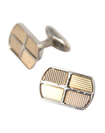 Dolce & Gabbana Silver Gold Plated Metal Brass Pin Men's Cufflinks