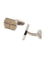 Dolce & Gabbana Silver Gold Plated Metal Brass Pin Men's Cufflinks