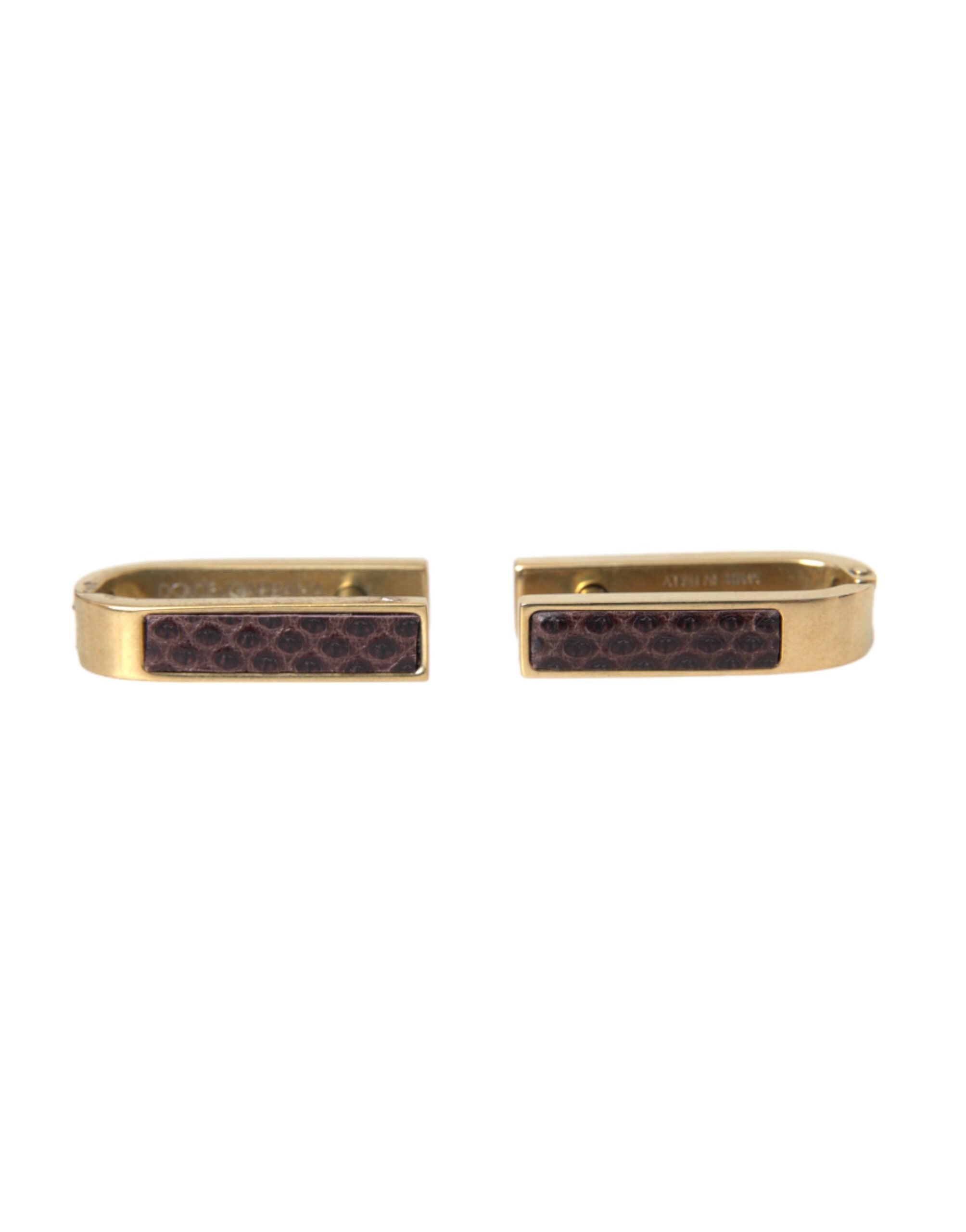 Dolce & Gabbana Gold Plated Metal Brass Pin Men Men's Cufflinks