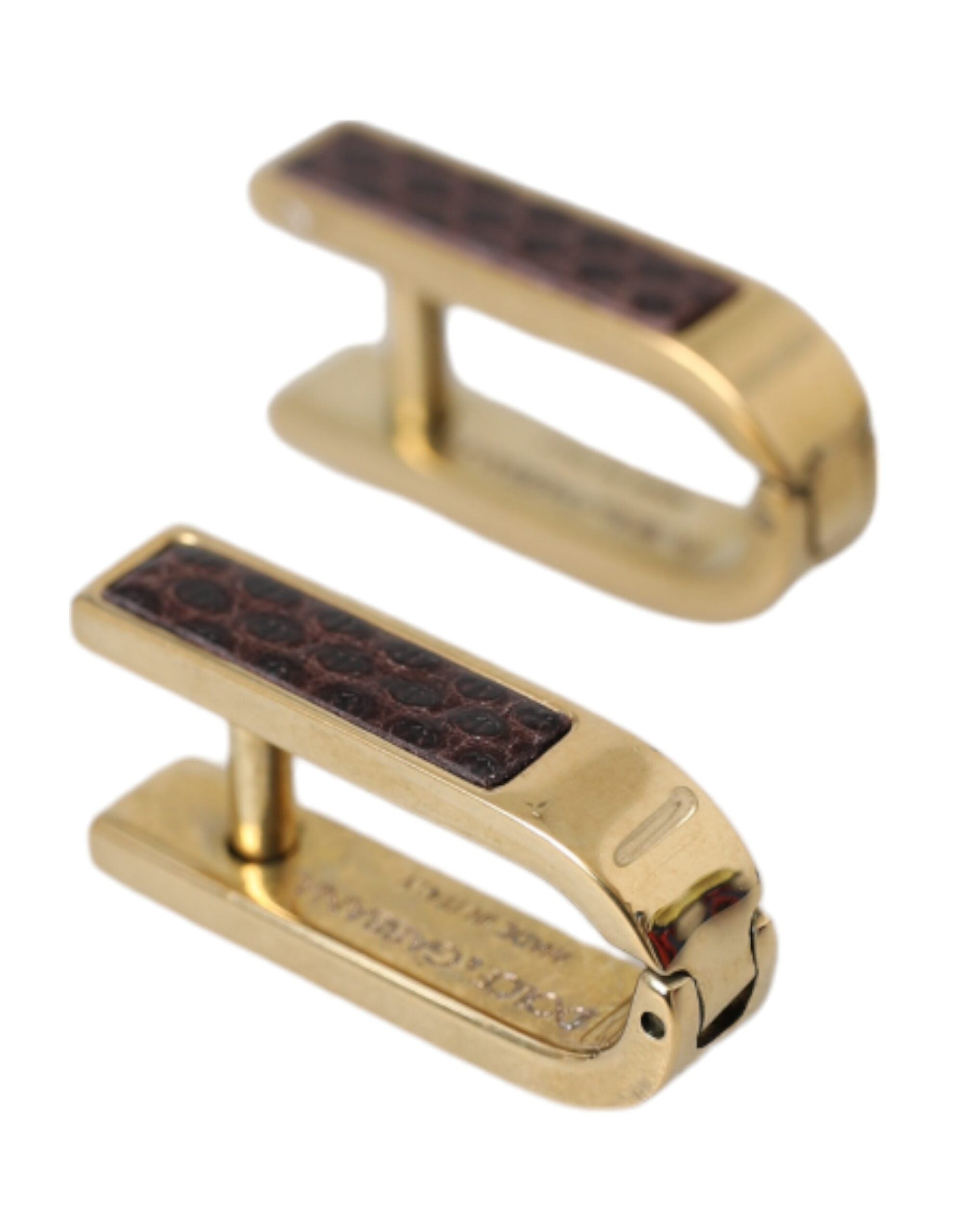 Dolce & Gabbana Gold Plated Metal Brass Pin Men Men's Cufflinks