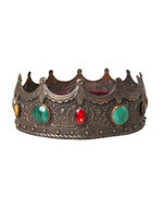 Dolce & Gabbana Bronze Brass Multicolor Crystal Crown Tiara Women's Hat